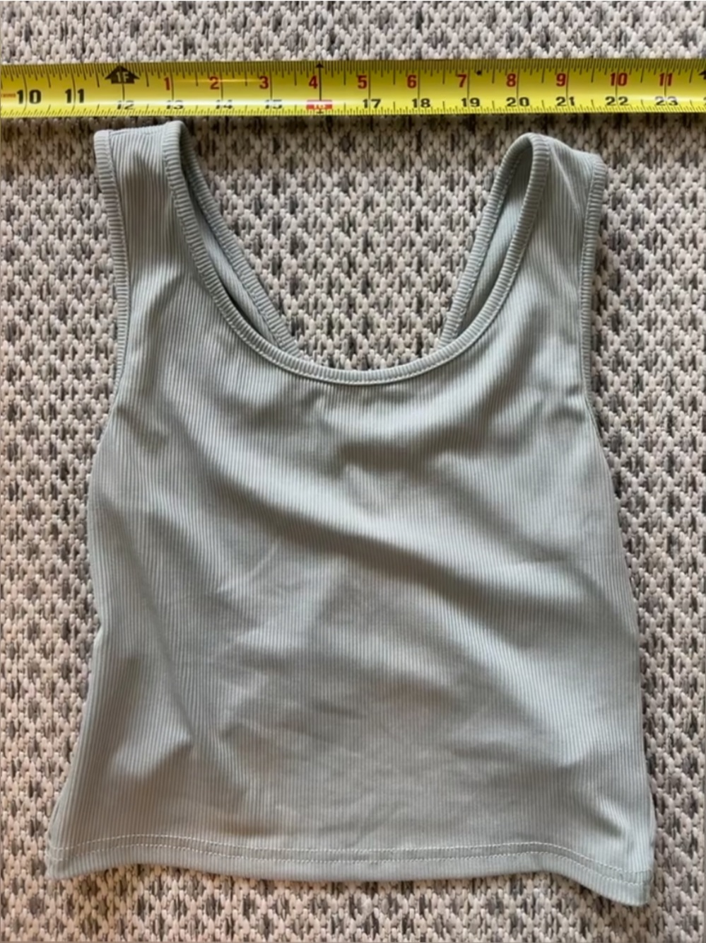 SHEIN Ribbed Scoop Tank - open back - Sage Green